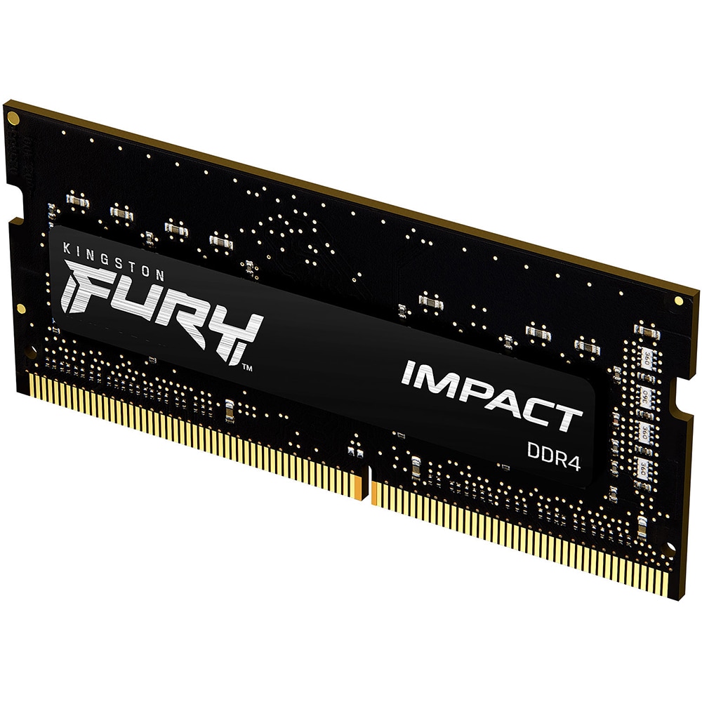 Memorie laptop KINGSTON Fury Impact Black, 16GB DDR4, 3200MHz, CL20, KF432S20IB/16