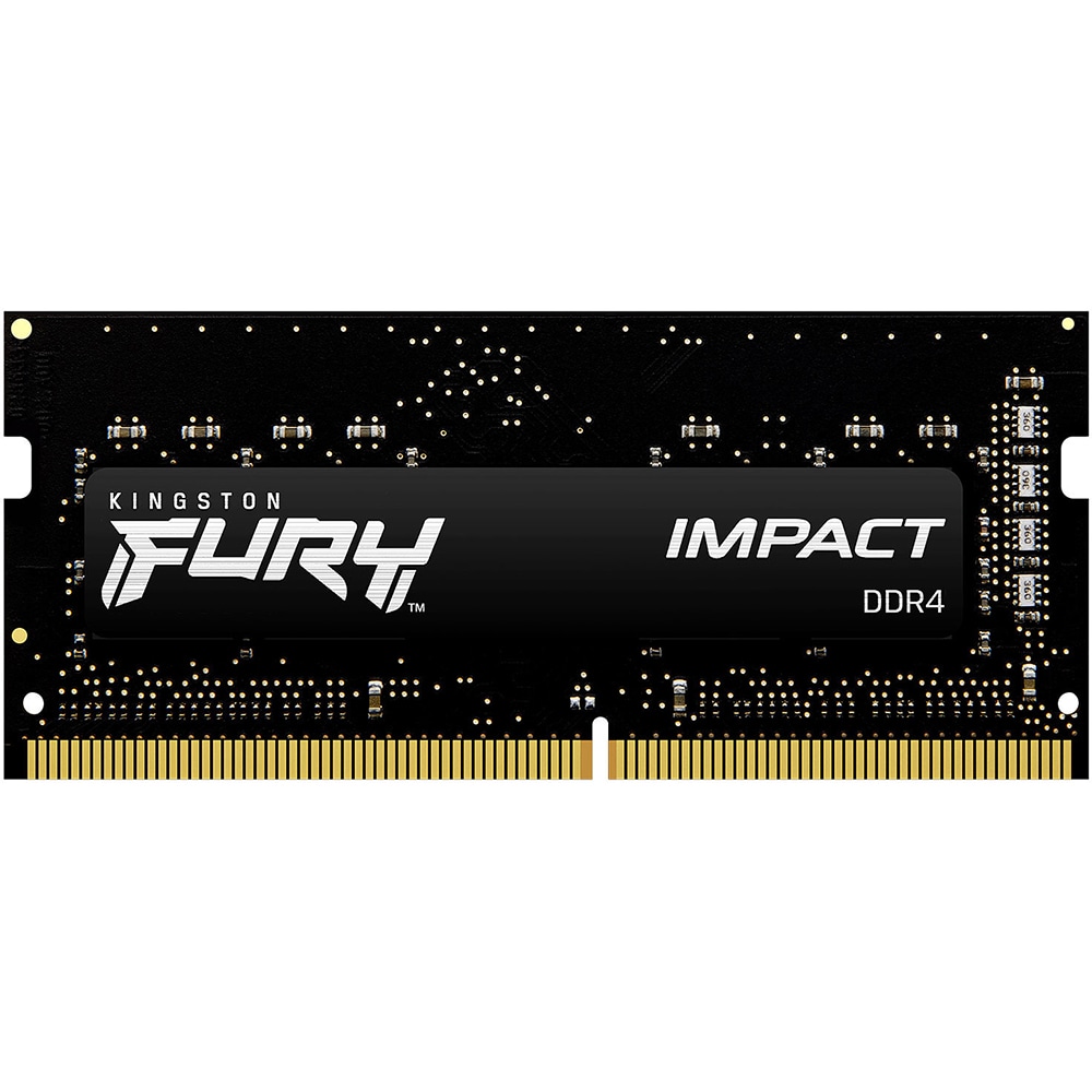 Memorie laptop KINGSTON Fury Impact Black, 16GB DDR4, 3200MHz, CL20, KF432S20IB/16