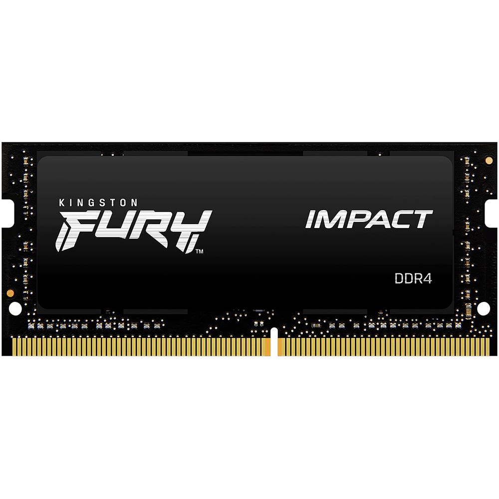 Memorie laptop KINGSTON Fury Impact Black, 16GB DDR4, 3200MHz, CL20, KF432S20IB/16