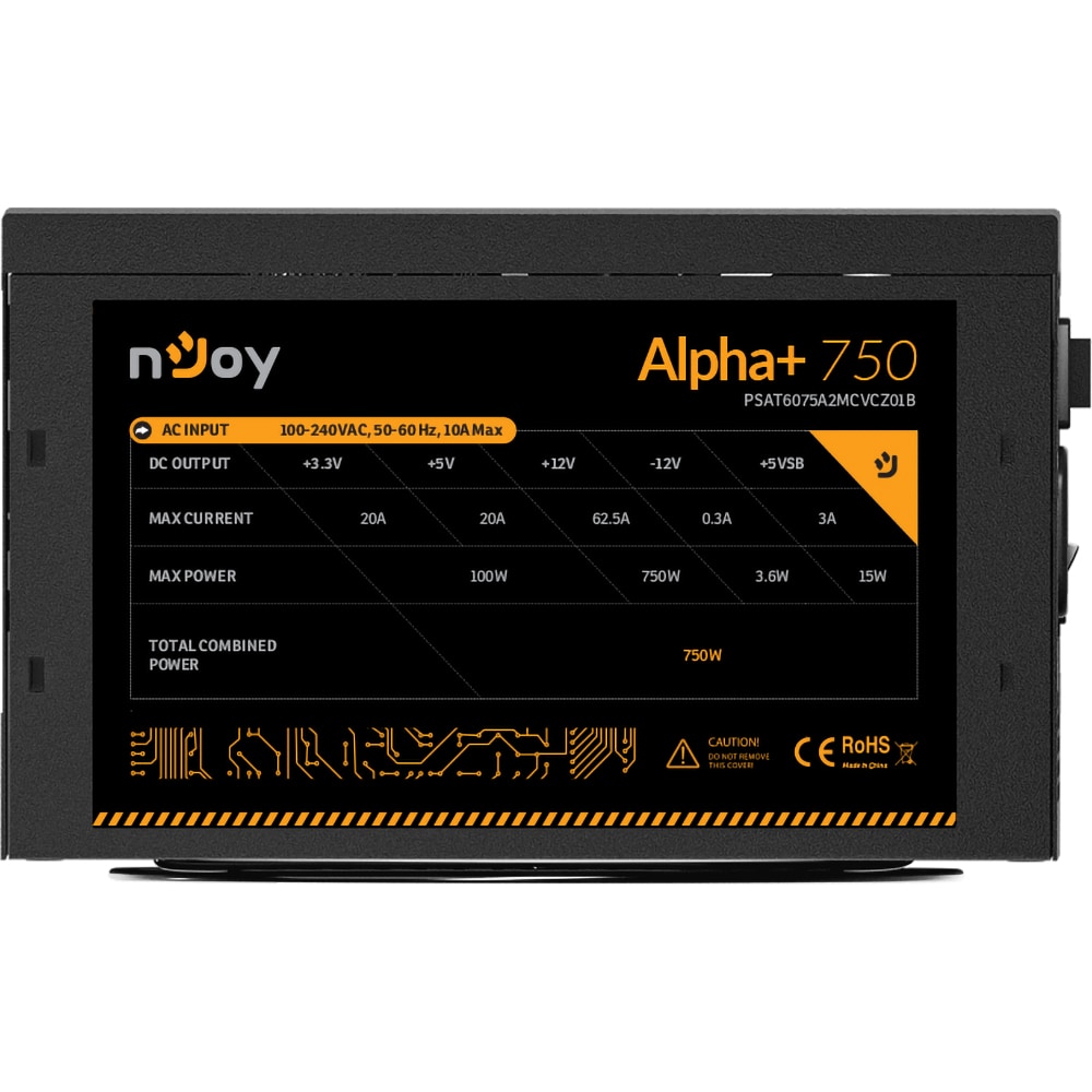 Sursa NJOY Alpha+ 750, 750W, 120mm, 80 PLUS Gold, Full Modular