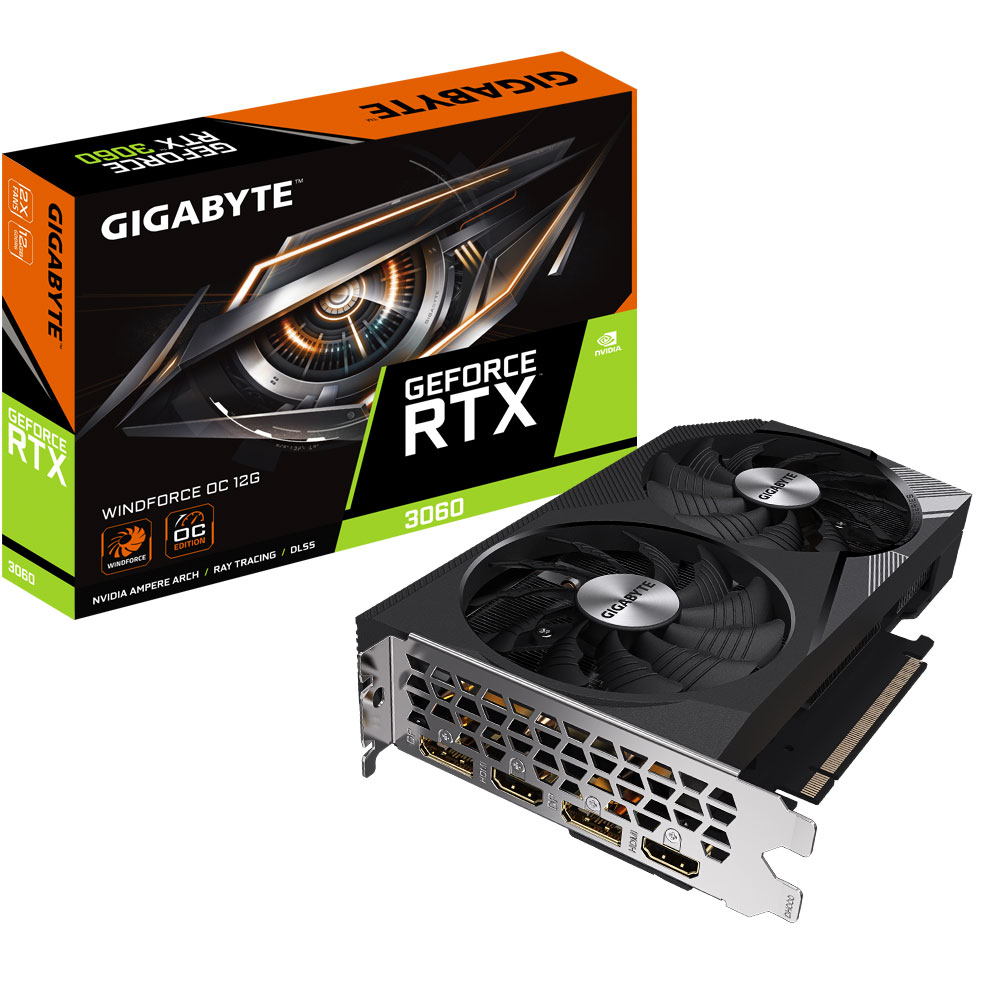 Placa video GIGABYTE GeForce RTX 3060 WINDFORCE OC 12G rev 2.0, 12GB GDDR6, 192bit, N3060WF2OC-12GD