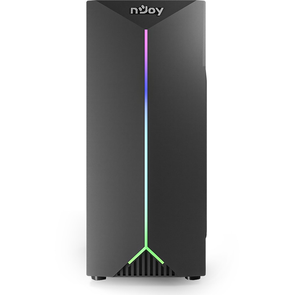 Carcasa PC NJOY ANIL RGB, USB 3.0, fara sursa, negru