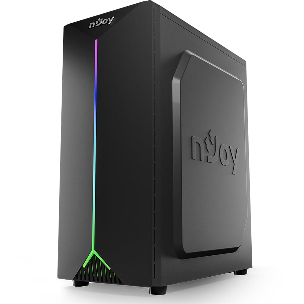 Carcasa PC NJOY ANIL RGB, USB 3.0, fara sursa, negru