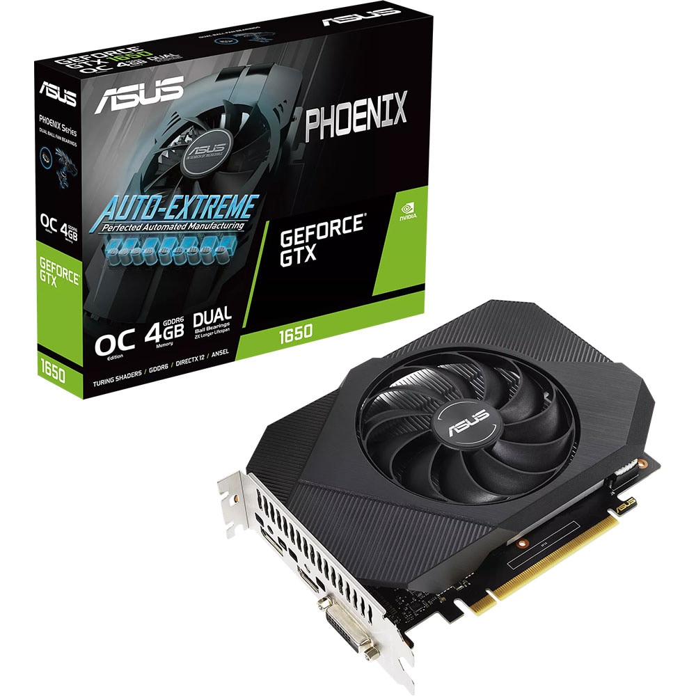 Placa video ASUS Phoenix GeForce GTX 1650 OC Edition V2, 4GB GDDR5, 128bit, PH-GTX1650-O4GD6-P-V2