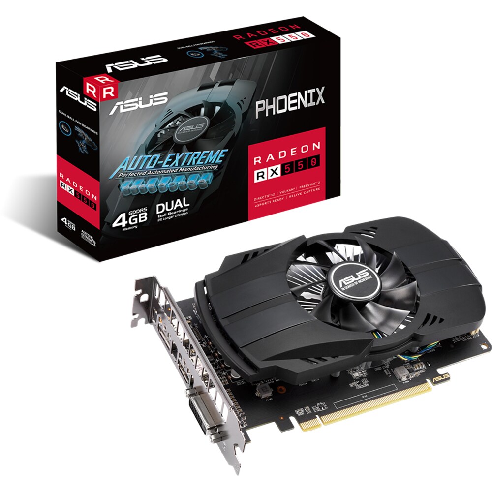 Placa video ASUS AMD Radeon RX 550, 4GB GDDR5, 128bit, PH-RX550-4G-EVO