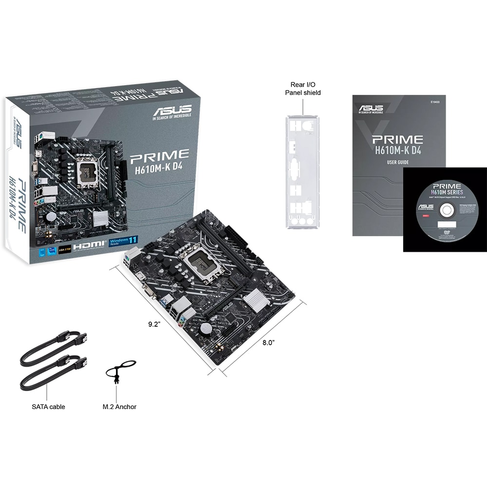 Placa de baza ASUS TUF PRIME H610M-K D4, Socket 1700, mATX