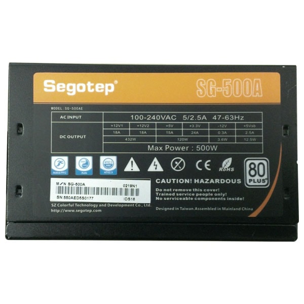 Sursa PC SEGOTEP SG-500A, 500W, 120mm, 80 Plus