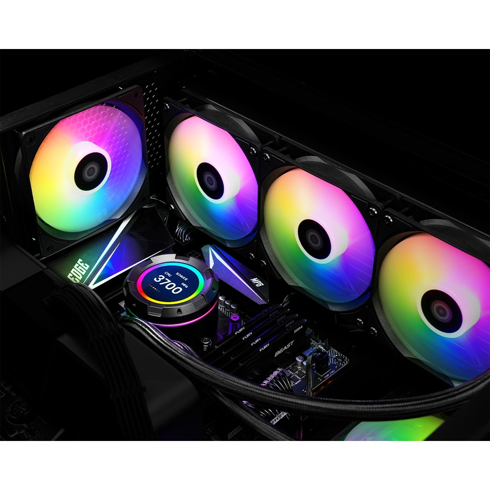 Cooler procesor cu racire lichida ID-COOLING SL360 XE ARGB, 3x120mm, Display