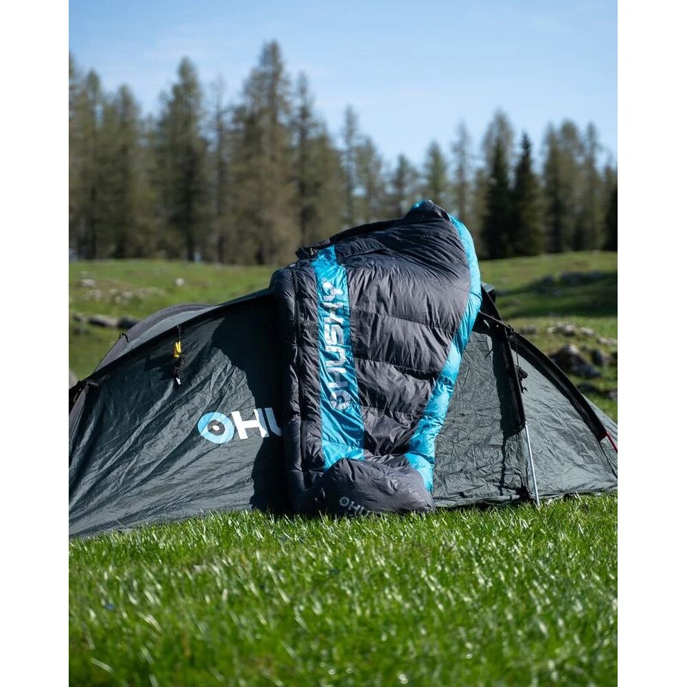 Sac de dormit HUSKY Dexter, 220 x 85 cm, negru-turcoaz
