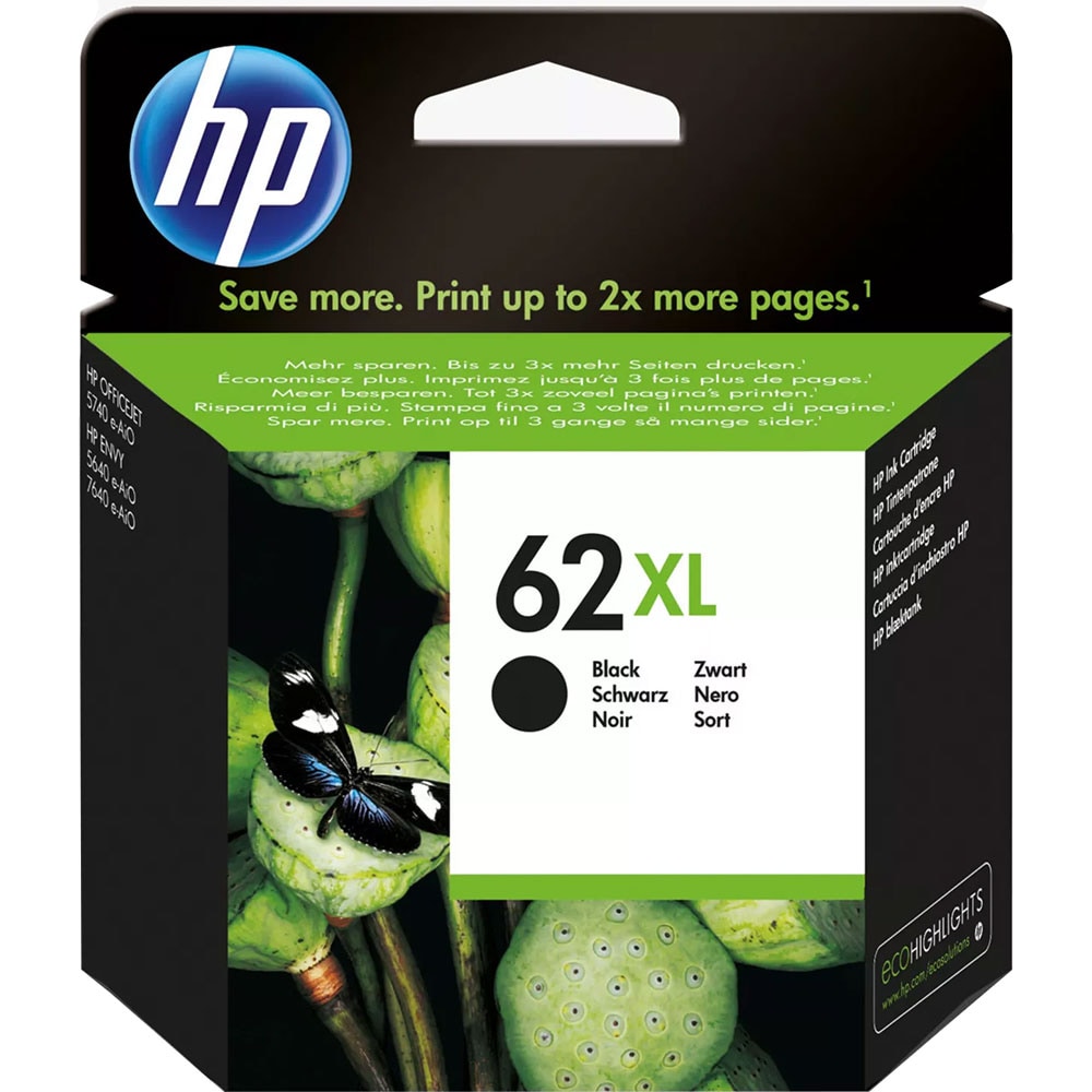 Cartus original HP 62XL (C2P05AE), negru