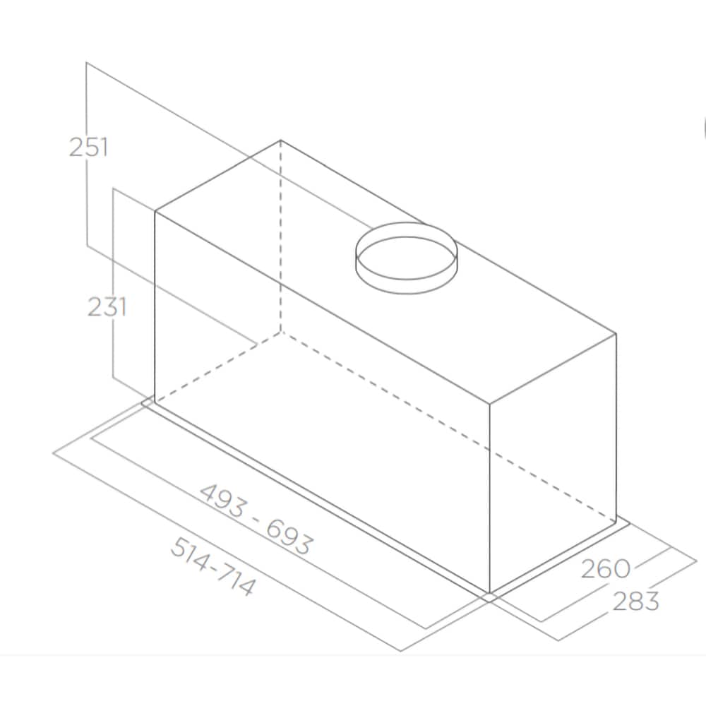 Hota incorporabila ELICA CT23 GR/A/52, 1 motor, 580 m3/h, L 52 cm, gri