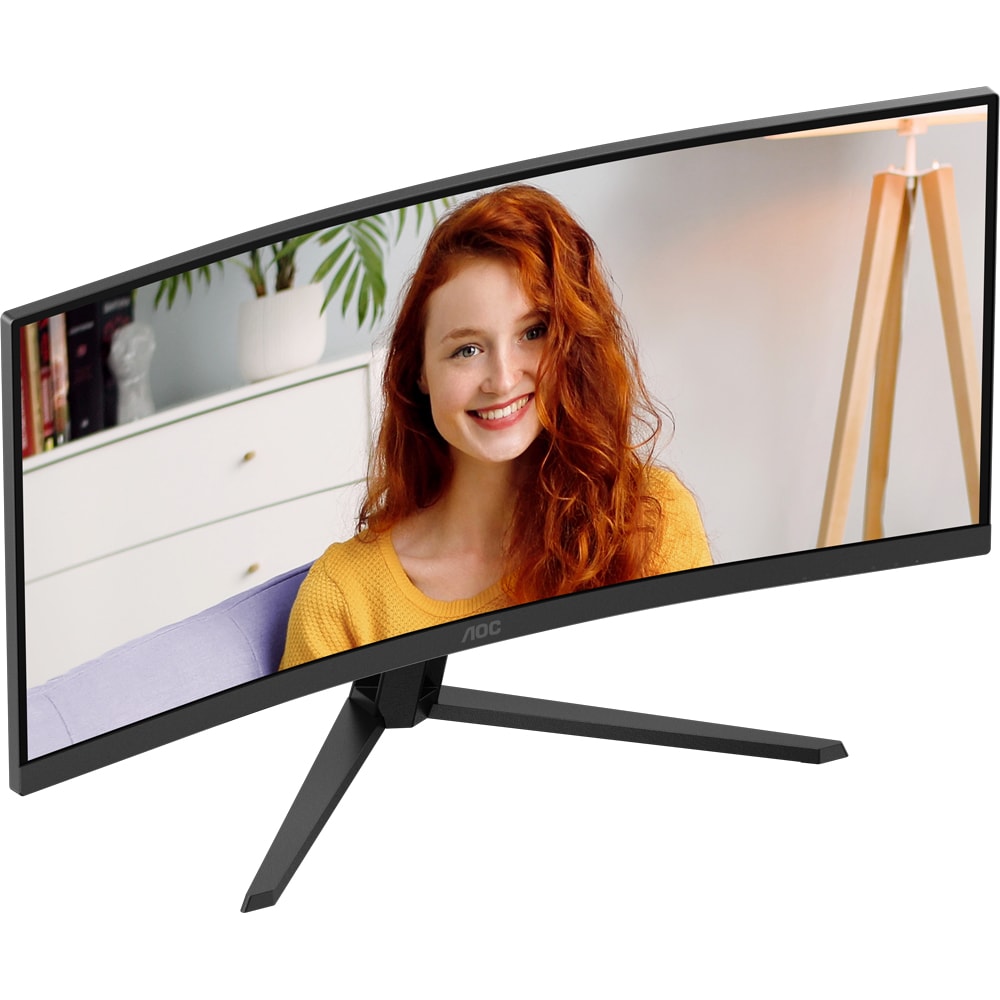 Monitor LED VA Curbat AOC CU34B3E, 34", UWQHD, 120Hz, Adaptive Sync, negru