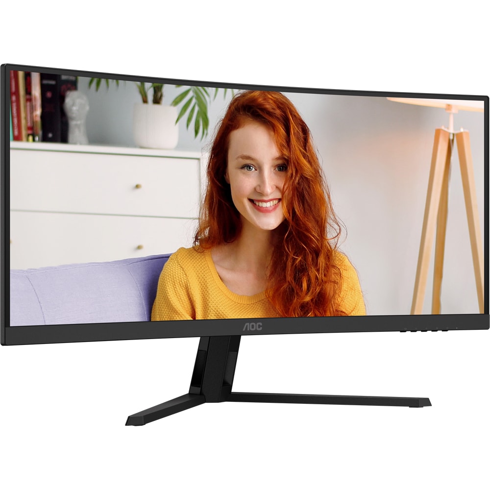 Monitor LED VA Curbat AOC CU34B3E, 34", UWQHD, 120Hz, Adaptive Sync, negru