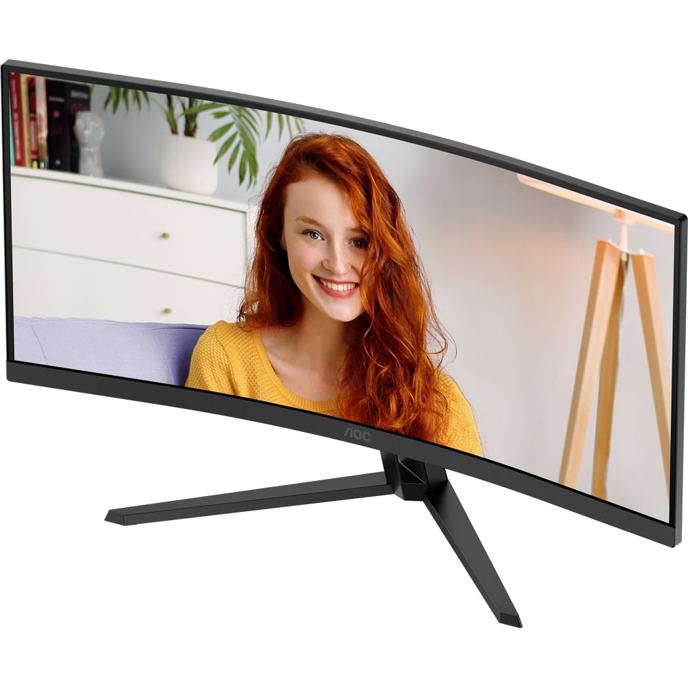 Monitor LED VA Curbat AOC CU34B3E, 34", UWQHD, 120Hz, Adaptive Sync, negru