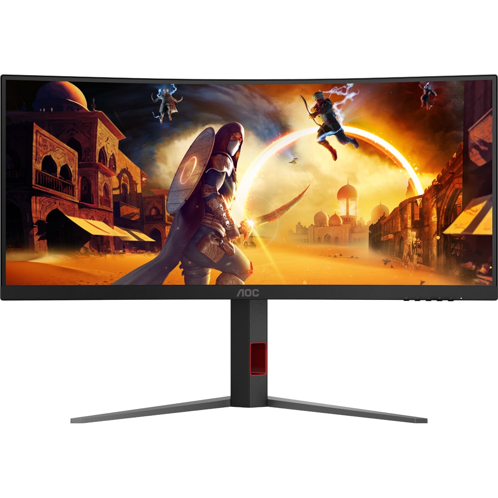 Monitor Gaming Curbat WLED Fast VA AOC CU34G4, 34", WQHD, 180Hz, Adaptive Sync, HDR 10, negru 