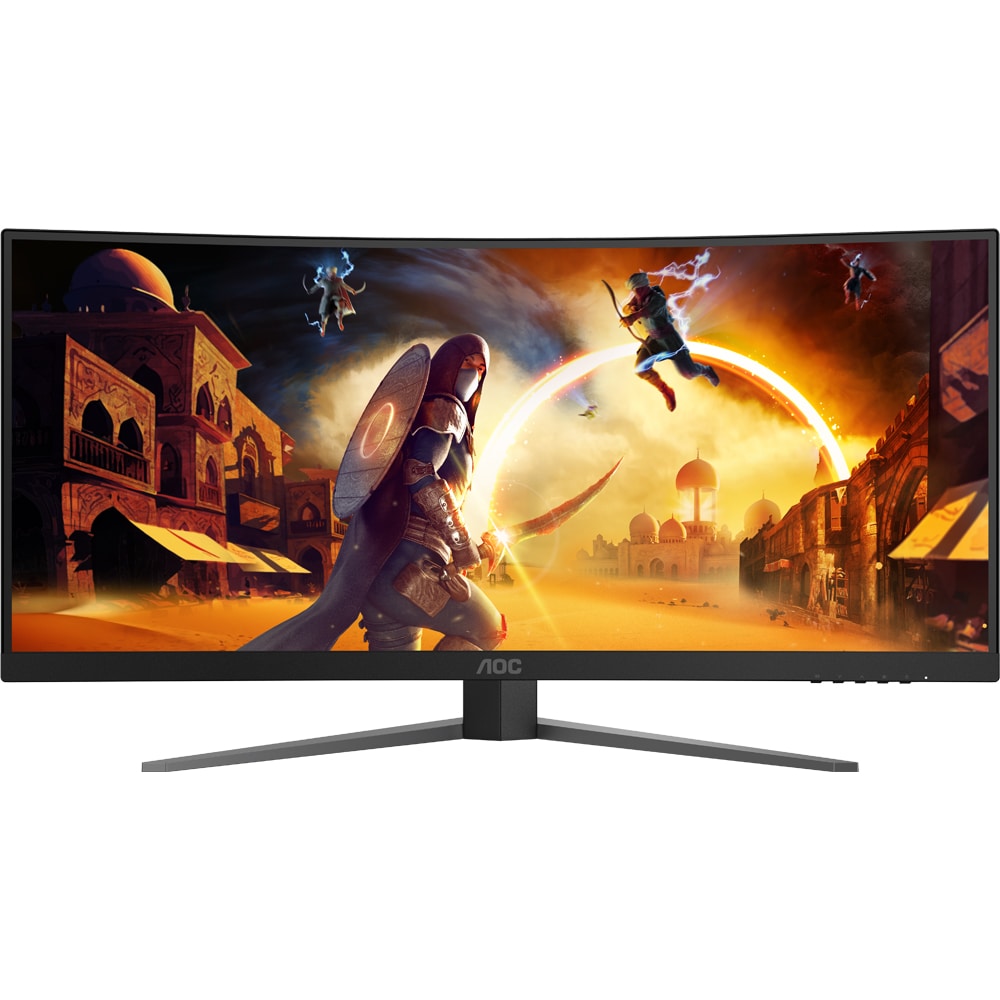 Monitor Gaming Curbat WLED Fast VA AOC CU34G4, 34", WQHD, 180Hz, Adaptive Sync, HDR 10, negru 