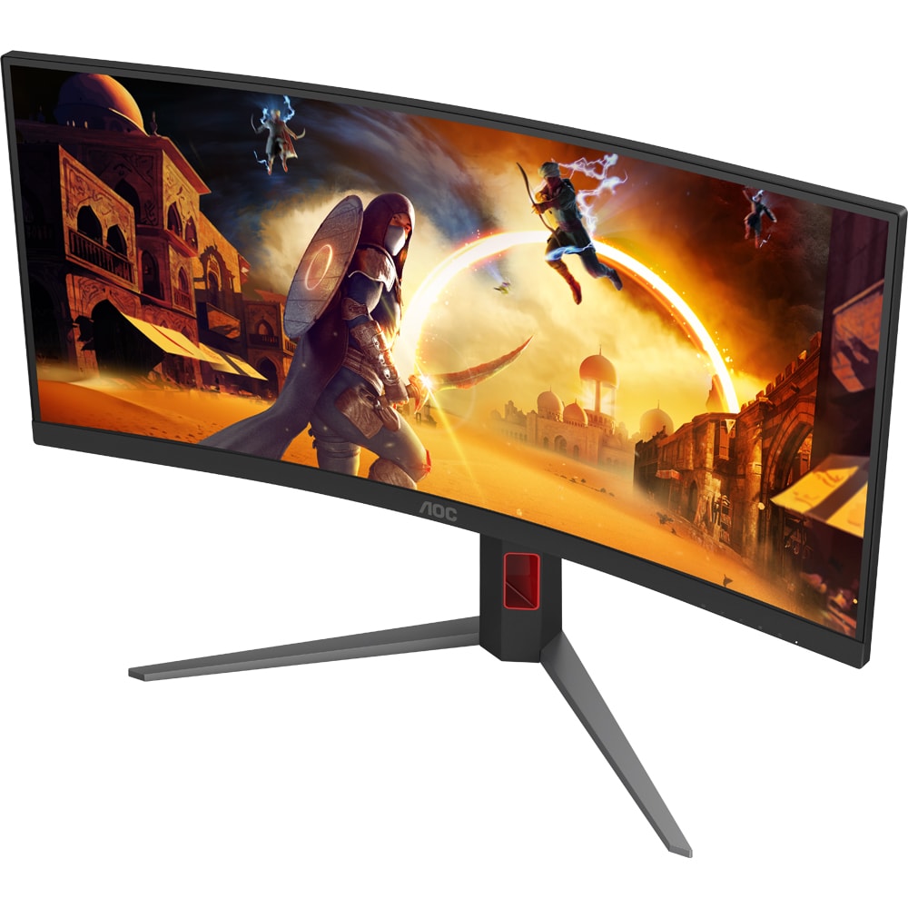 Monitor Gaming Curbat WLED Fast VA AOC CU34G4, 34", WQHD, 180Hz, Adaptive Sync, HDR 10, negru 