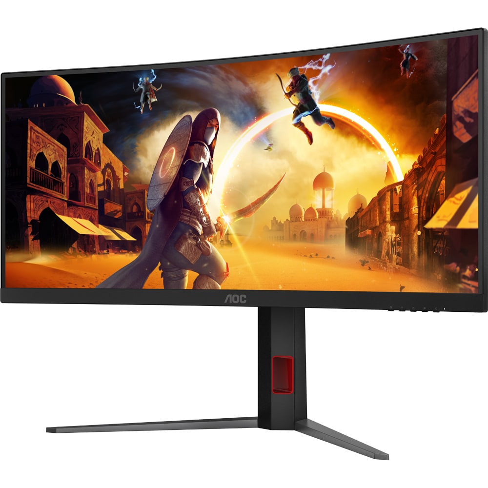 Monitor Gaming Curbat WLED Fast VA AOC CU34G4, 34", WQHD, 180Hz, Adaptive Sync, HDR 10, negru 