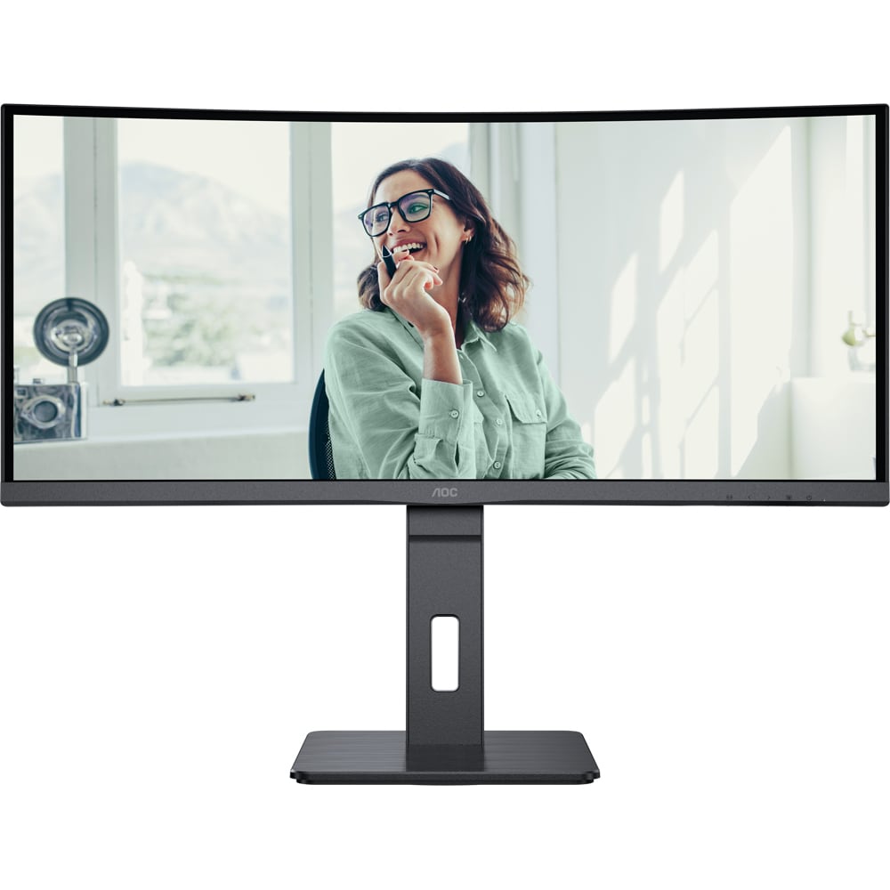 Monitor WLED VA AOC CU34P3CV, 34", WQHD, 100Hz, USB-C, Flicker-Free, negru