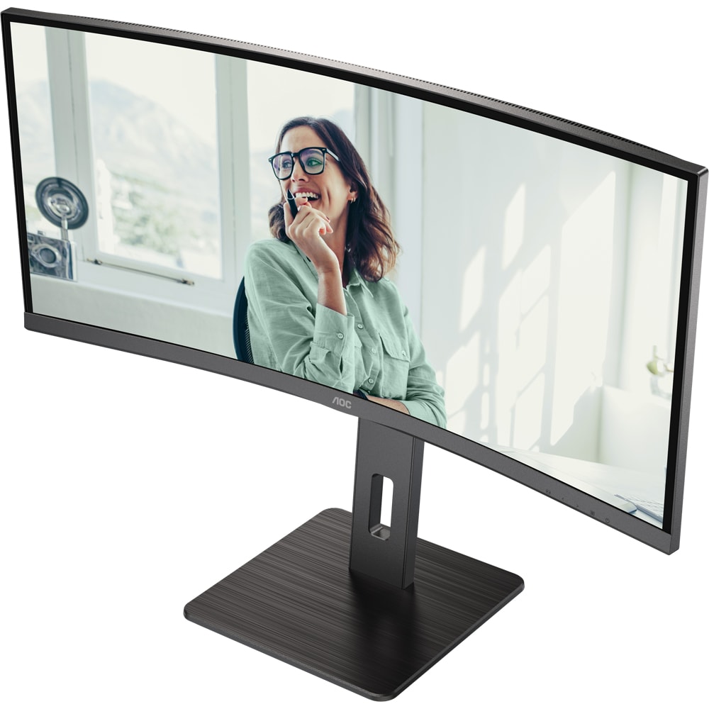Monitor WLED VA AOC CU34P3CV, 34", WQHD, 100Hz, USB-C, Flicker-Free, negru