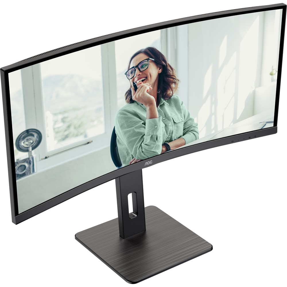 Monitor WLED VA AOC CU34P3CV, 34", WQHD, 100Hz, USB-C, Flicker-Free, negru