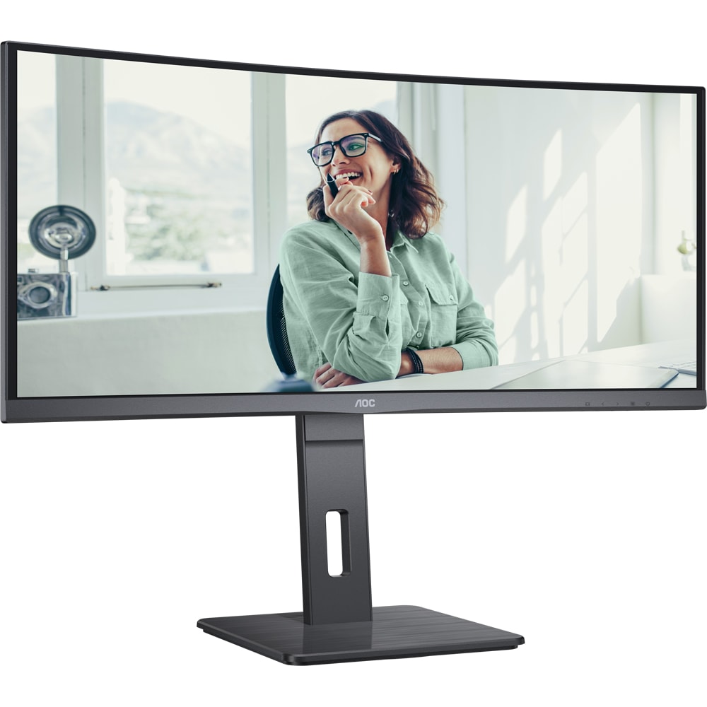 Monitor WLED VA AOC CU34P3CV, 34", WQHD, 100Hz, USB-C, Flicker-Free, negru