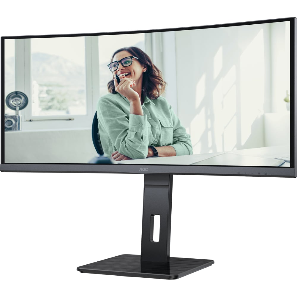 Monitor WLED VA AOC CU34P3CV, 34", WQHD, 100Hz, USB-C, Flicker-Free, negru