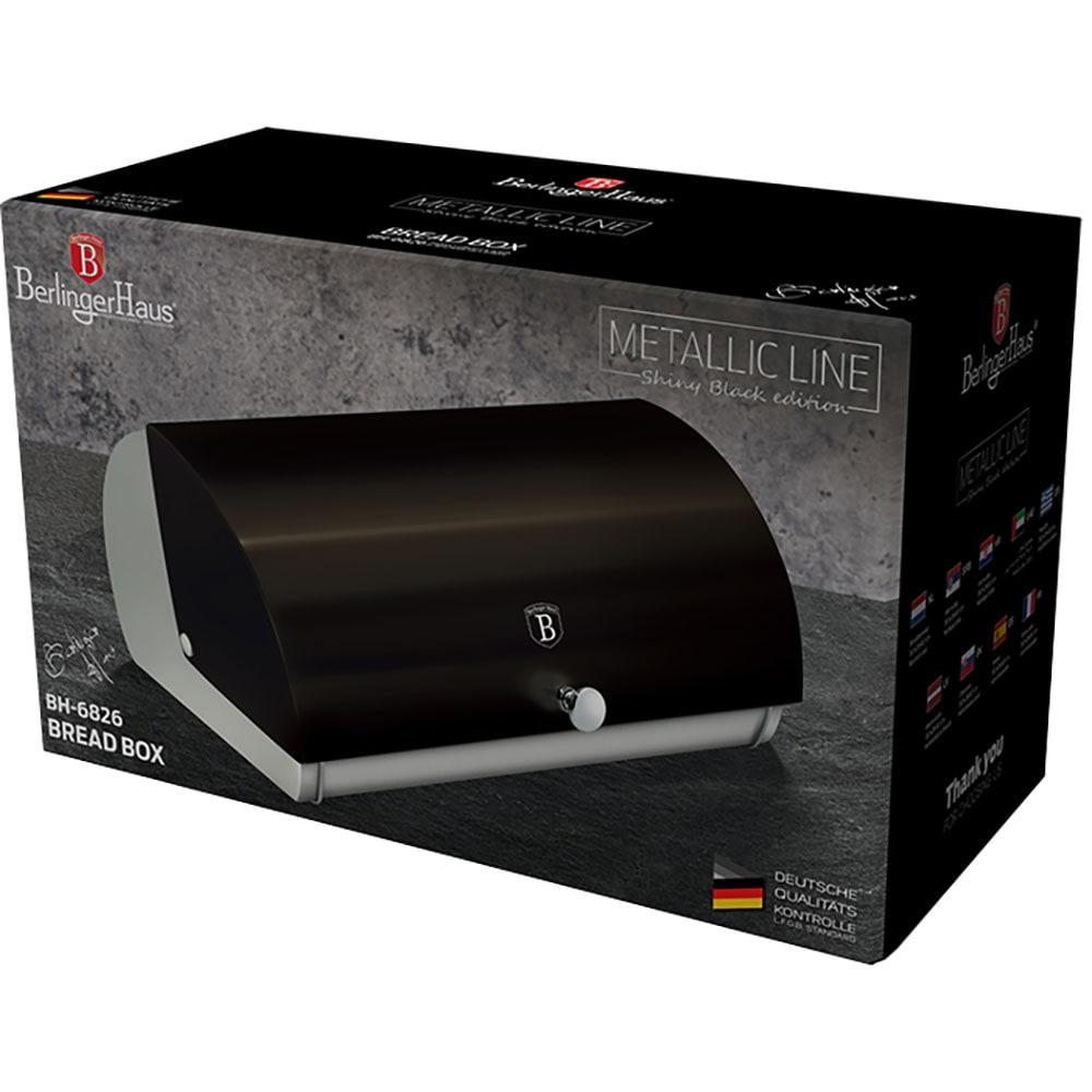 Cutie pentru paine BERLINGER HAUS BH/6826, aluminiu, negru
