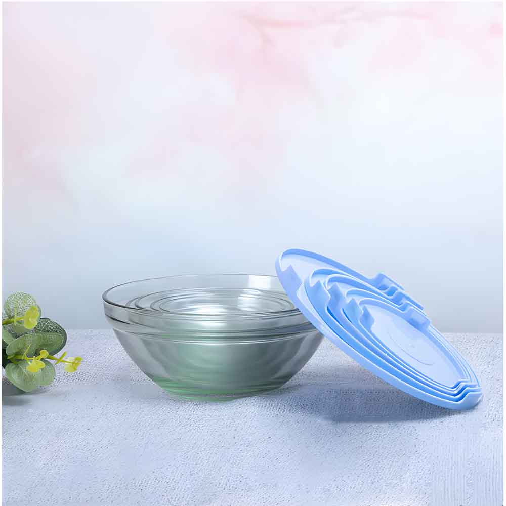 Set caserole MYRIA MC4048, 5 piese, sticla, transparent