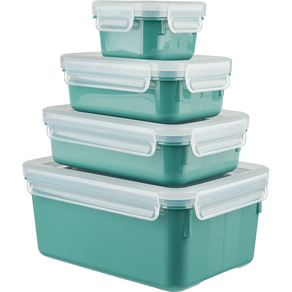 Set caserole TEFAL MasterSeal Colour Edition N1031010, 4 piese, plastic, verde