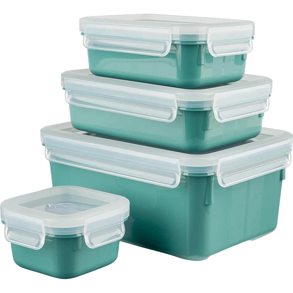 Set caserole TEFAL MasterSeal Colour Edition N1031010, 4 piese, plastic, verde