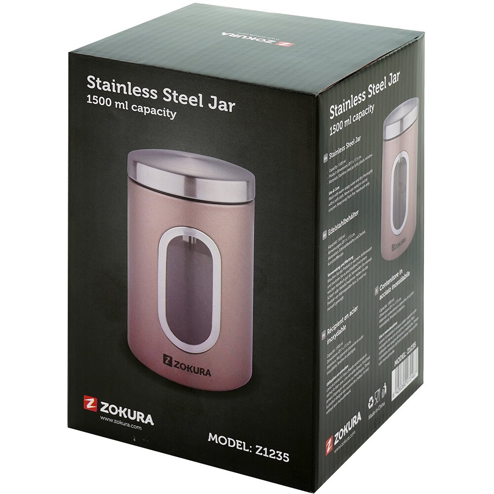 Recipient depozitare ZOKURA Z1235, 1.5l, inox, auriu