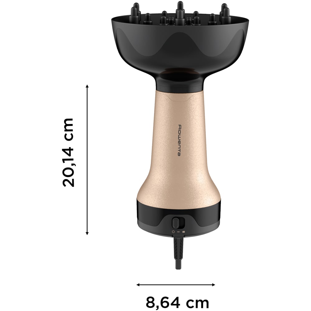 Uscator de par ROWENTA Curl Harmony 3 in 1 CV7D30E0, 700W, 2 viteze, 2 trepte temperatura, auriu
