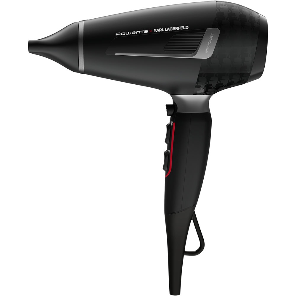 Uscator de par ROWENTA X Karl Lagerfeld Pro Stylist CV887LF0, 2200W, 2 viteze, 3 trepte temperatura, negru-argintiu