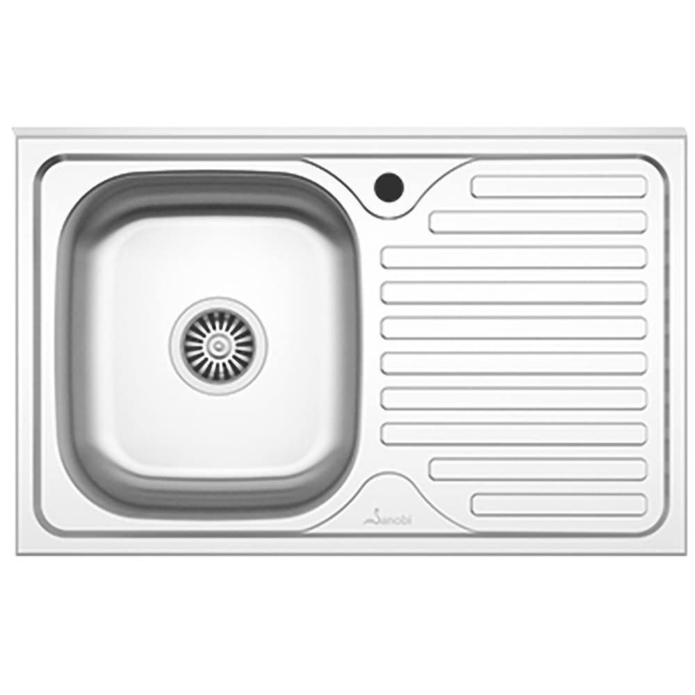 Chiuveta bucatarie SANOBI 1101 MSL, 1 cuva, picurator dreapta, inox, argintiu