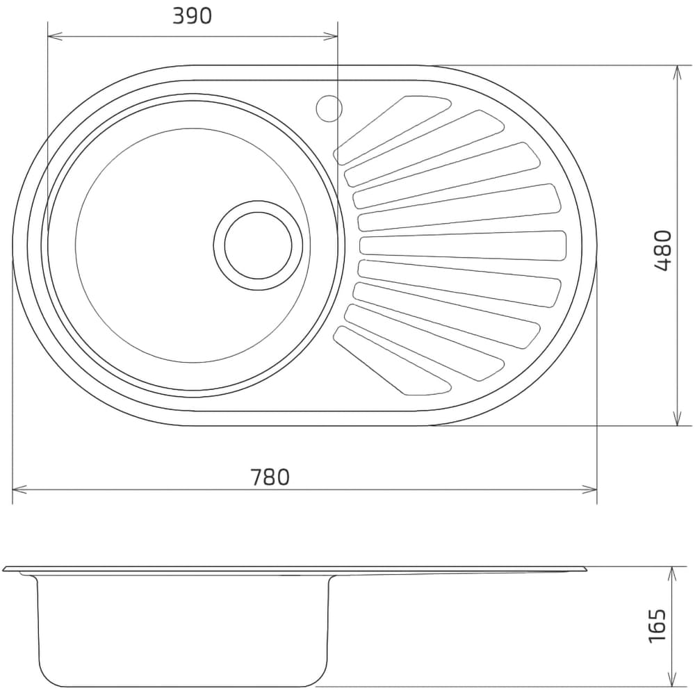 Chiuveta bucatarie SANOBI 2020 BSM-OV, 1 cuva, picurator dreapta, inox, argintiu