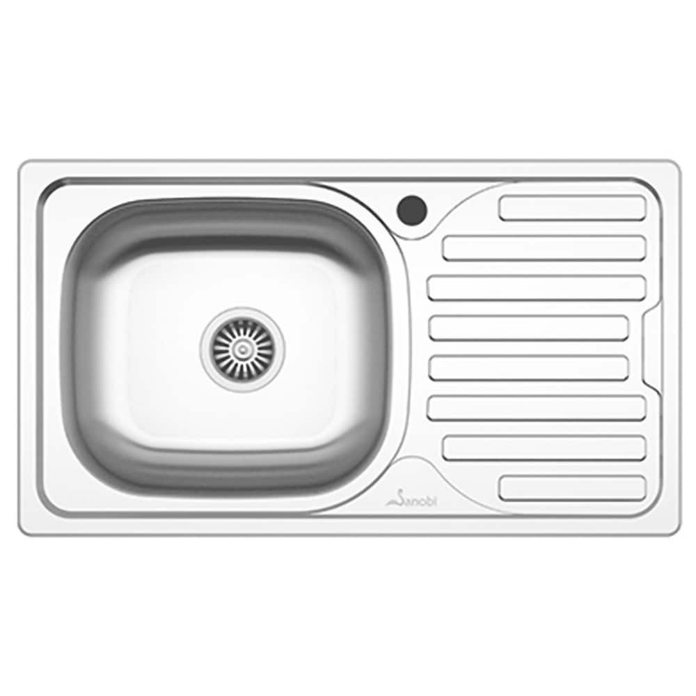 Chiuveta bucatarie SANOBI 2101 BSL, 1 cuva, picurator dreapta, inox, argintiu