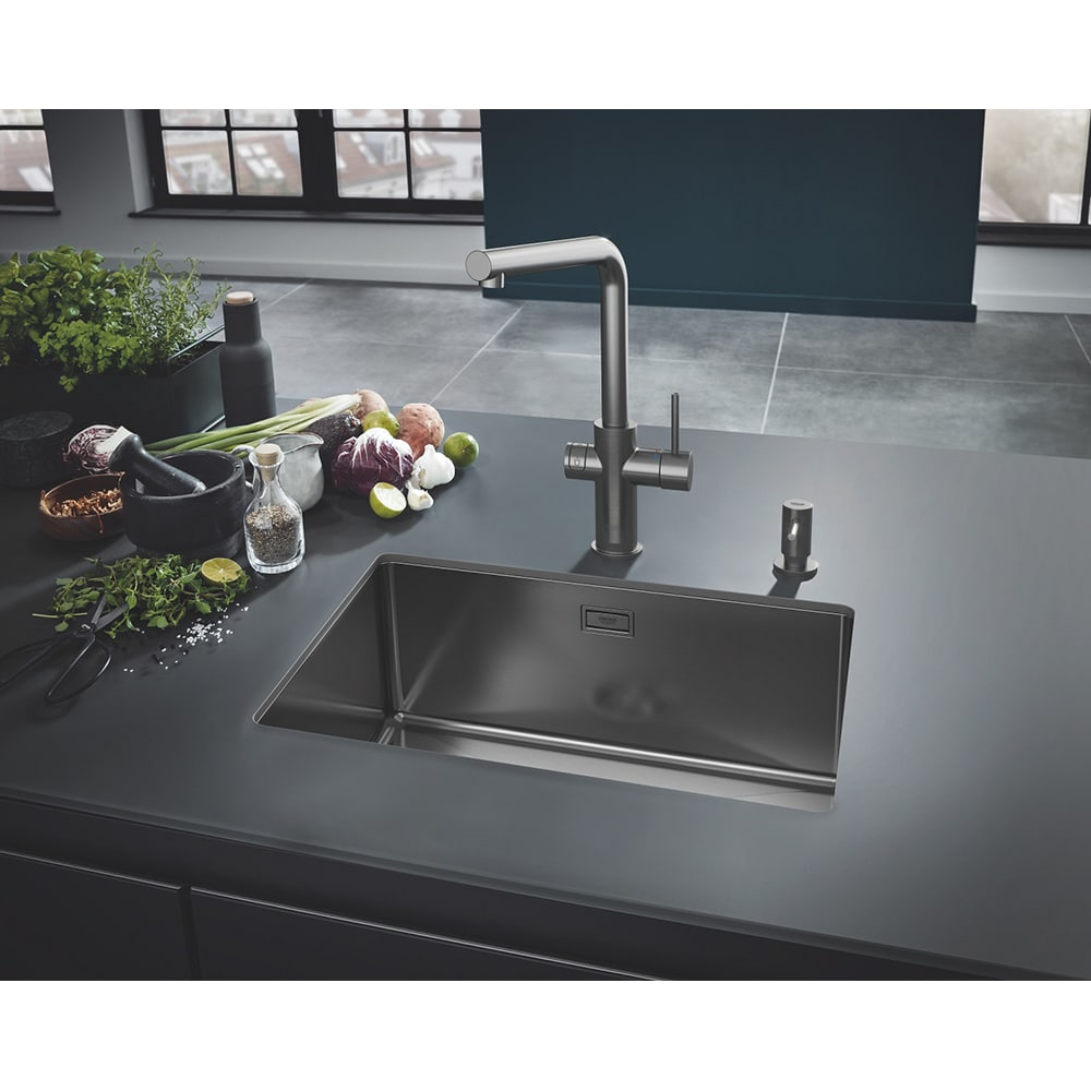 Chiuveta bucatarie GROHE K700U 31574AL1, 1 cuva, inox, grafit