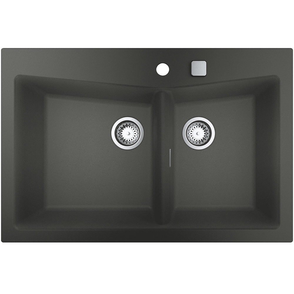 Chiuveta bucatarie GROHE K700 31657AT0, 2 cuve, montare dreapta, compozit quartz, antracit
