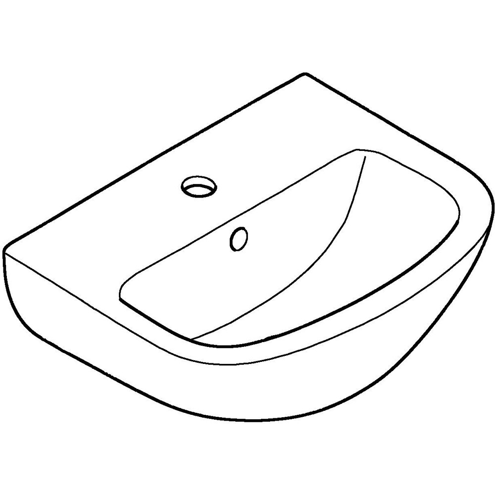 Chiuveta baie GROHE Bau Ceramic 39424000, montare pe perete, 45.4 x 35.4 cm, alb