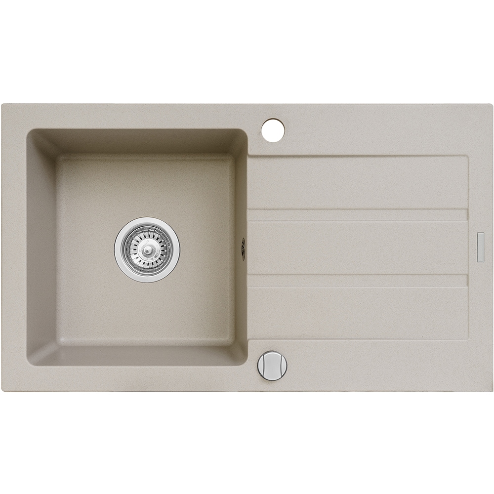 Pachet chiuveta PYRAMIS Altexia Aniversare 76, 1 cuva, picurator reversibil, compozit granit + baterie, bej