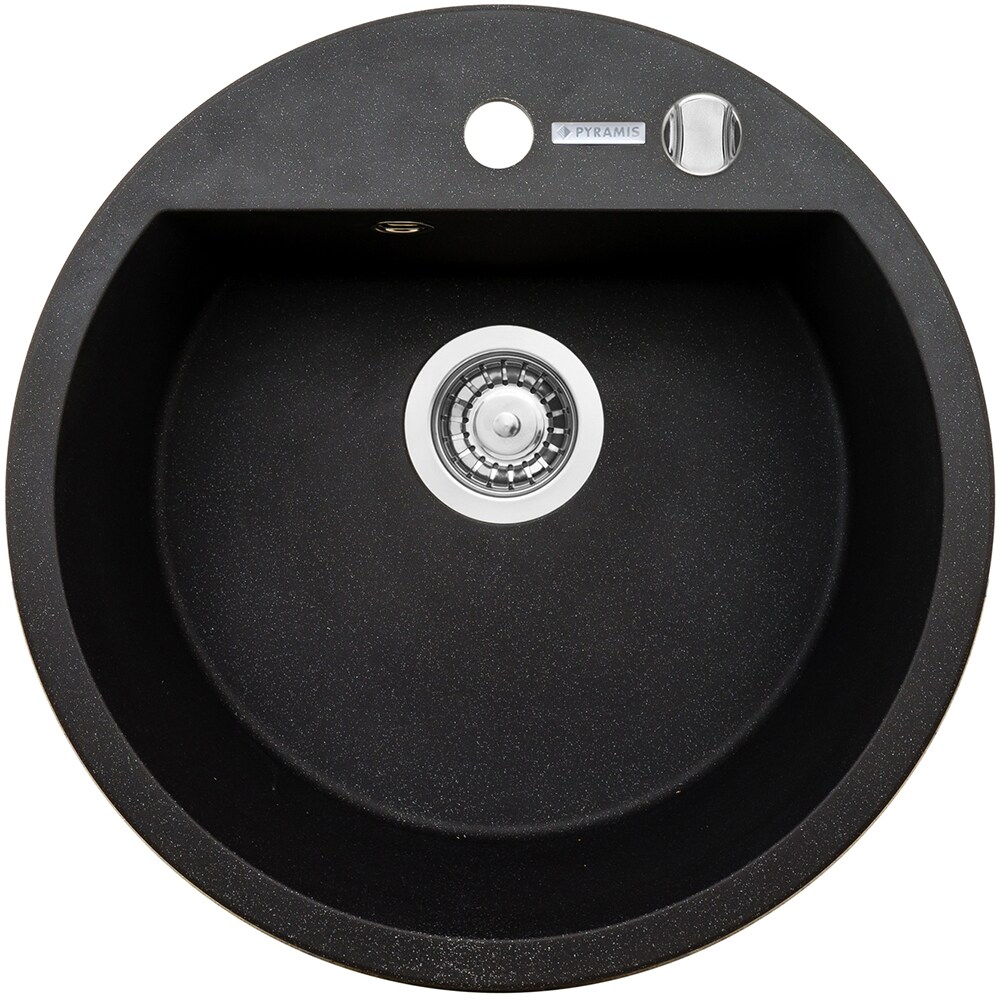 Pachet chiuveta PYRAMIS Altexia Aniversare Round, 1 cuva, compozit granit + baterie, negru