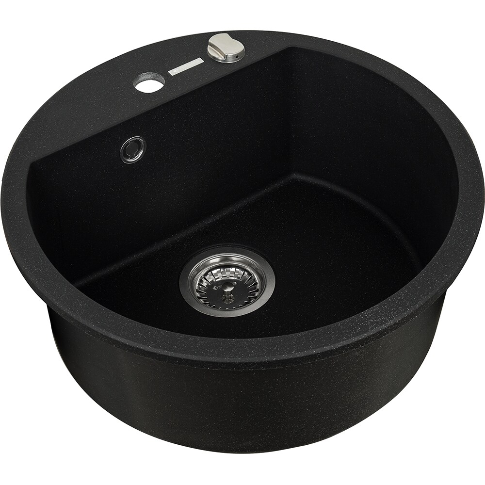 Pachet chiuveta PYRAMIS Altexia Aniversare Round, 1 cuva, compozit granit + baterie, negru