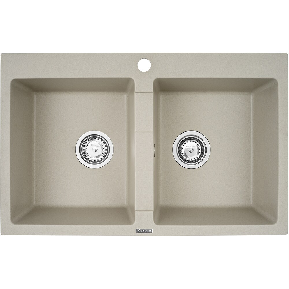 Pachet chiuveta PYRAMIS Altexia Aniversare Smartbowls, 2 cuve, compozit granit + baterie, bej