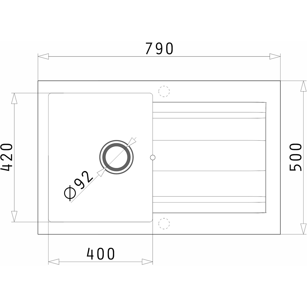 Chiuveta bucatarie PYRAMIS Altexia 79, 1 cuva, picurator reversibil, compozit granit, gri