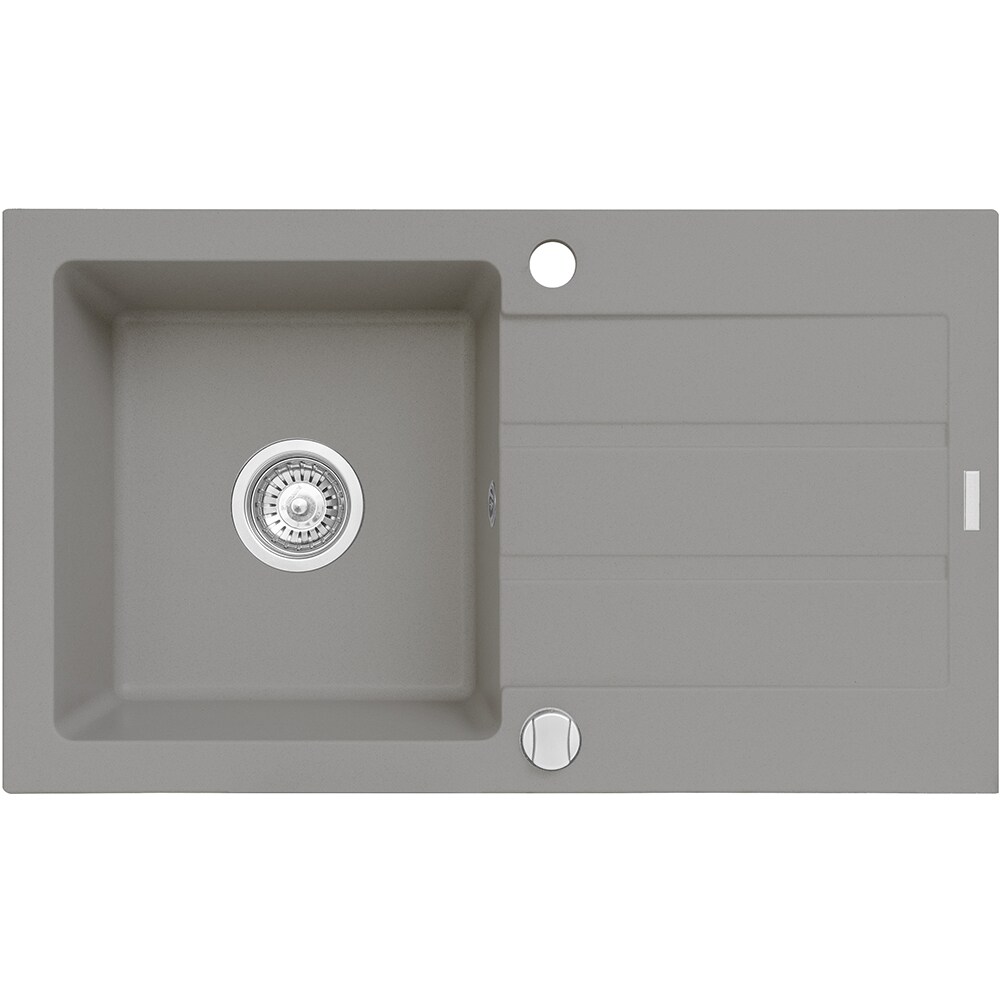 Pachet chiuveta PYRAMIS Altexia Duo, 1 cuva, picurator reversibil, compozit granit + baterie, gri