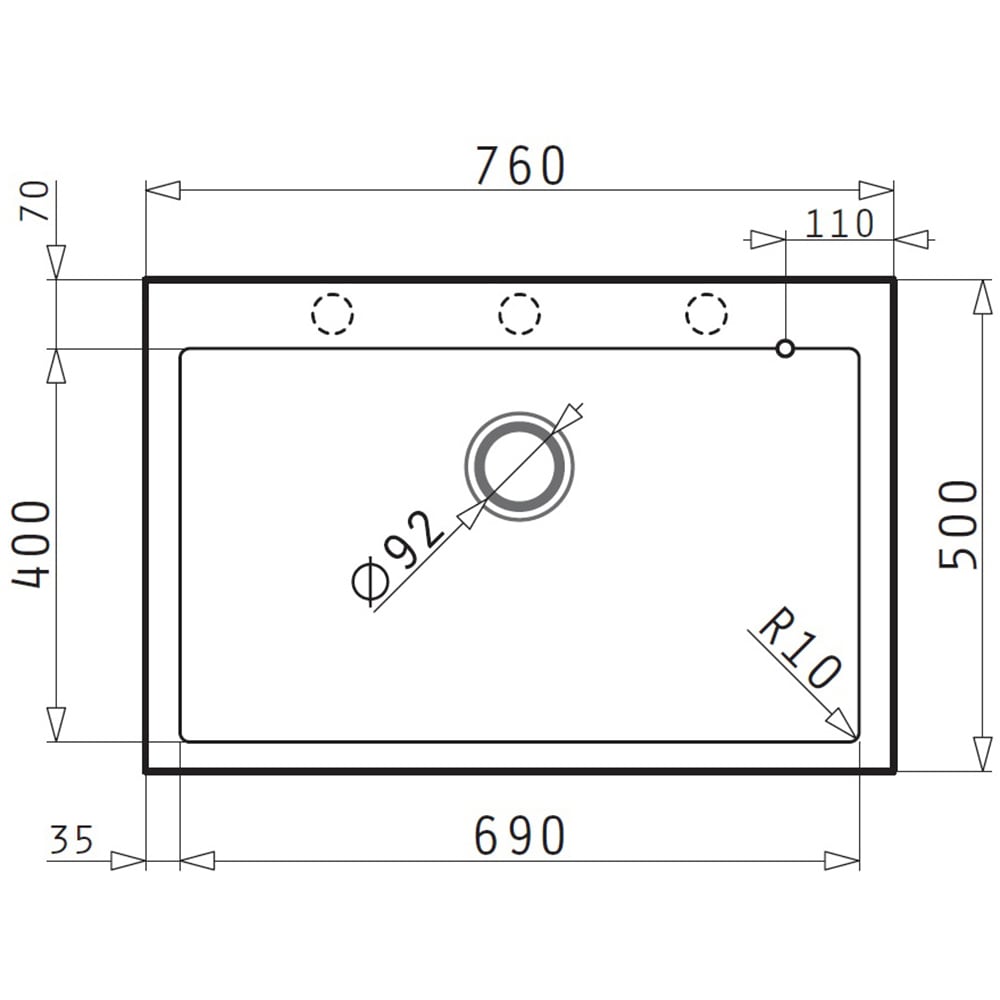 Chiuveta bucatarie PYRAMIS Altexia Square 76, 1 cuva, compozit granit, gri
