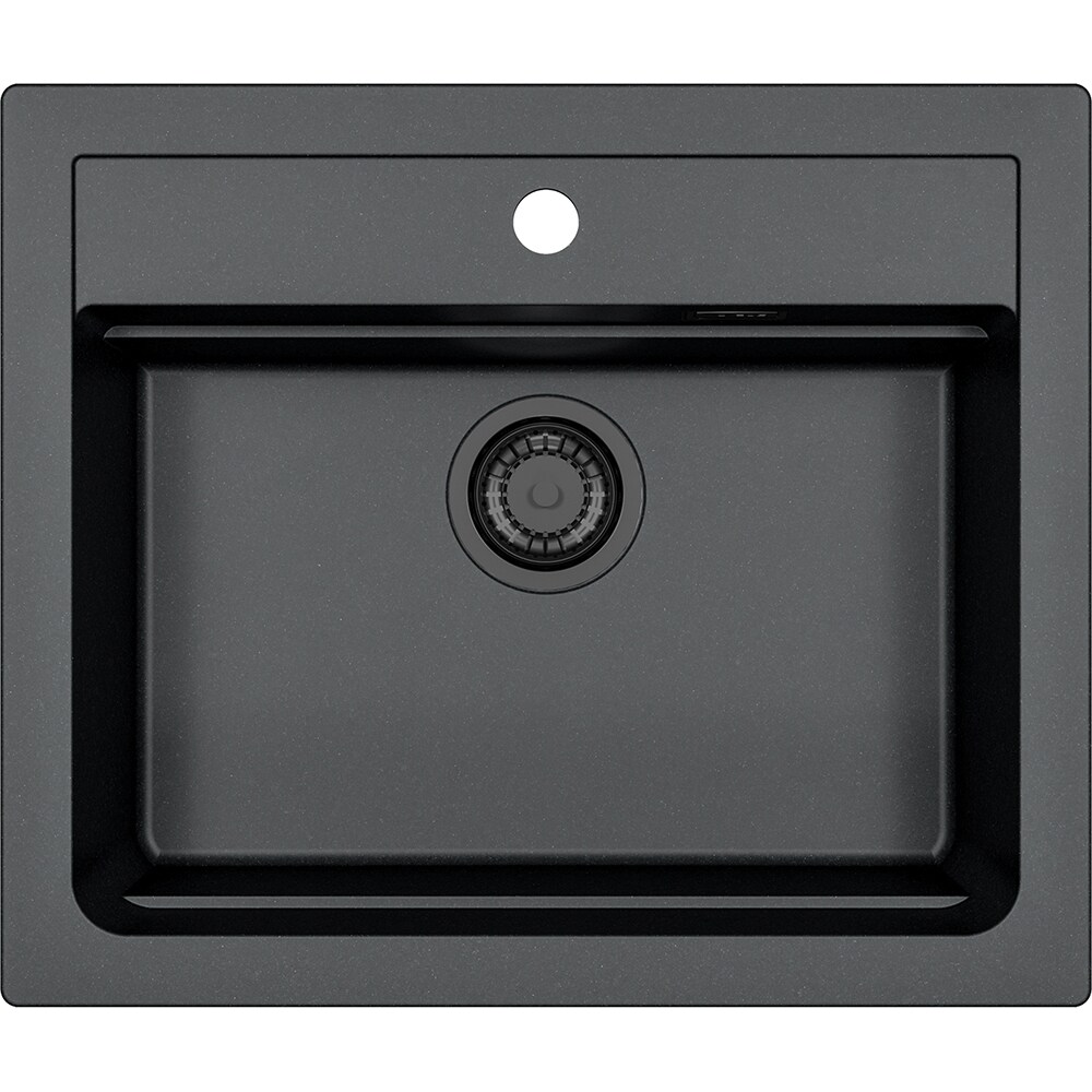 Pachet chiuveta ALVEUS Atrox 30 G91, 1 cuva, compozit granit + baterie Primrose G90, negru