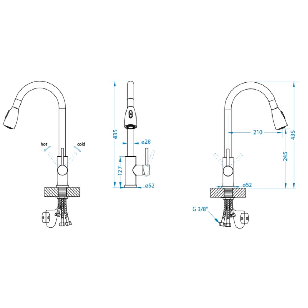 Pachet chiuveta ALVEUS Atrox 30 G91, 1 cuva, compozit granit + baterie Primrose G90, negru