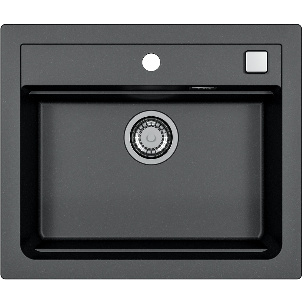 Pachet chiuveta ALVEUS Atrox 30 G91, 1 cuva, compozit granit + baterie Primrose G91, negru